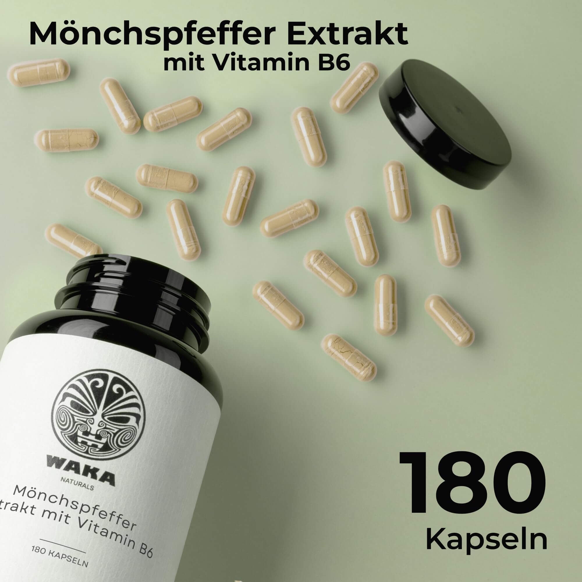 Mönchspfeffer Kapseln – 20 mg Extrakt mit Vitamin B6 | hochdosiert – waka - nutrition.com