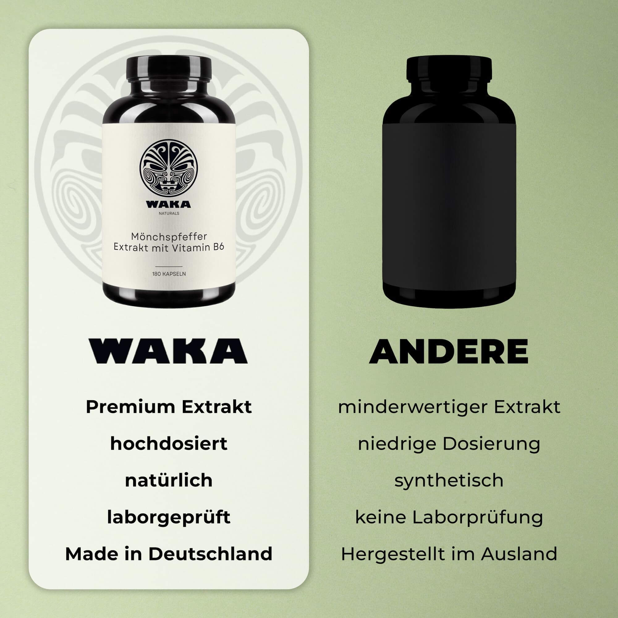 Mönchspfeffer Kapseln – 20 mg Extrakt mit Vitamin B6 | hochdosiert – waka - nutrition.com