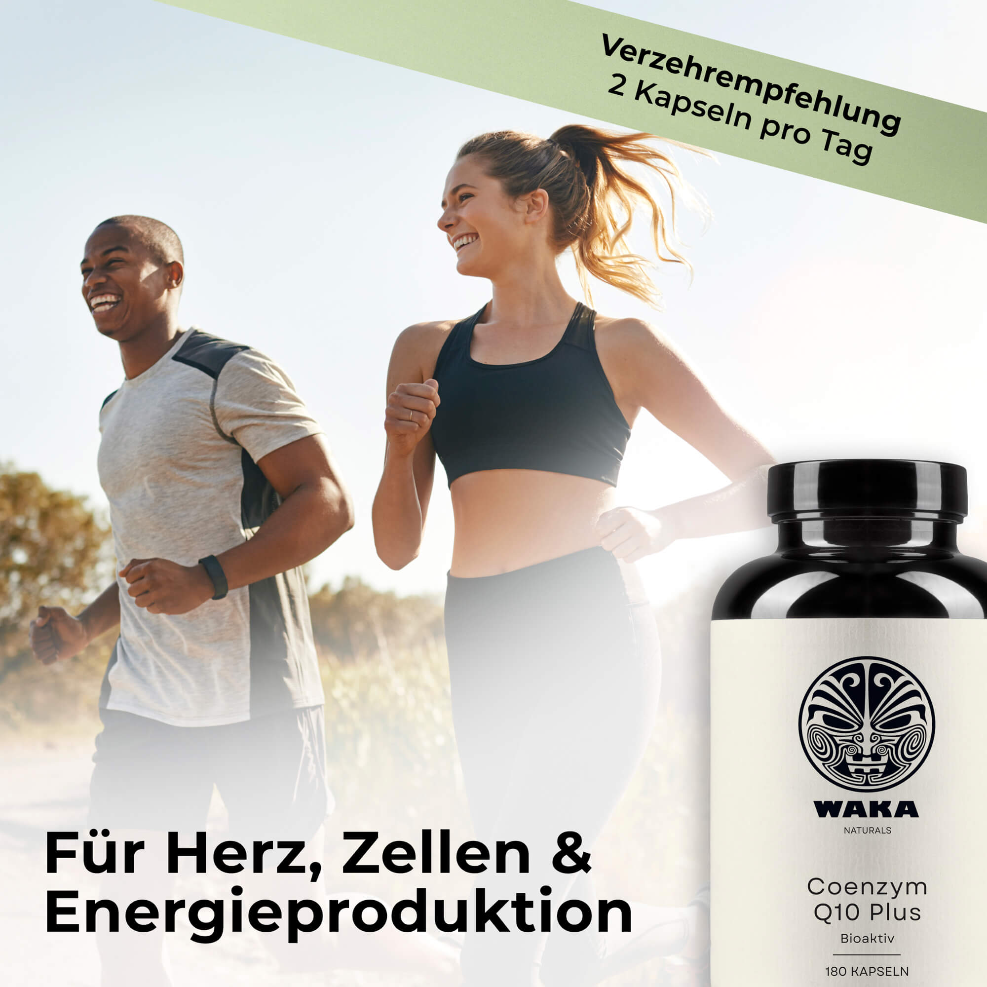 Coenzym Q10 Plus hochdosiert – 100 mg Q10 Kapseln mit Vitamin B1 & B2 – waka - nutrition.com