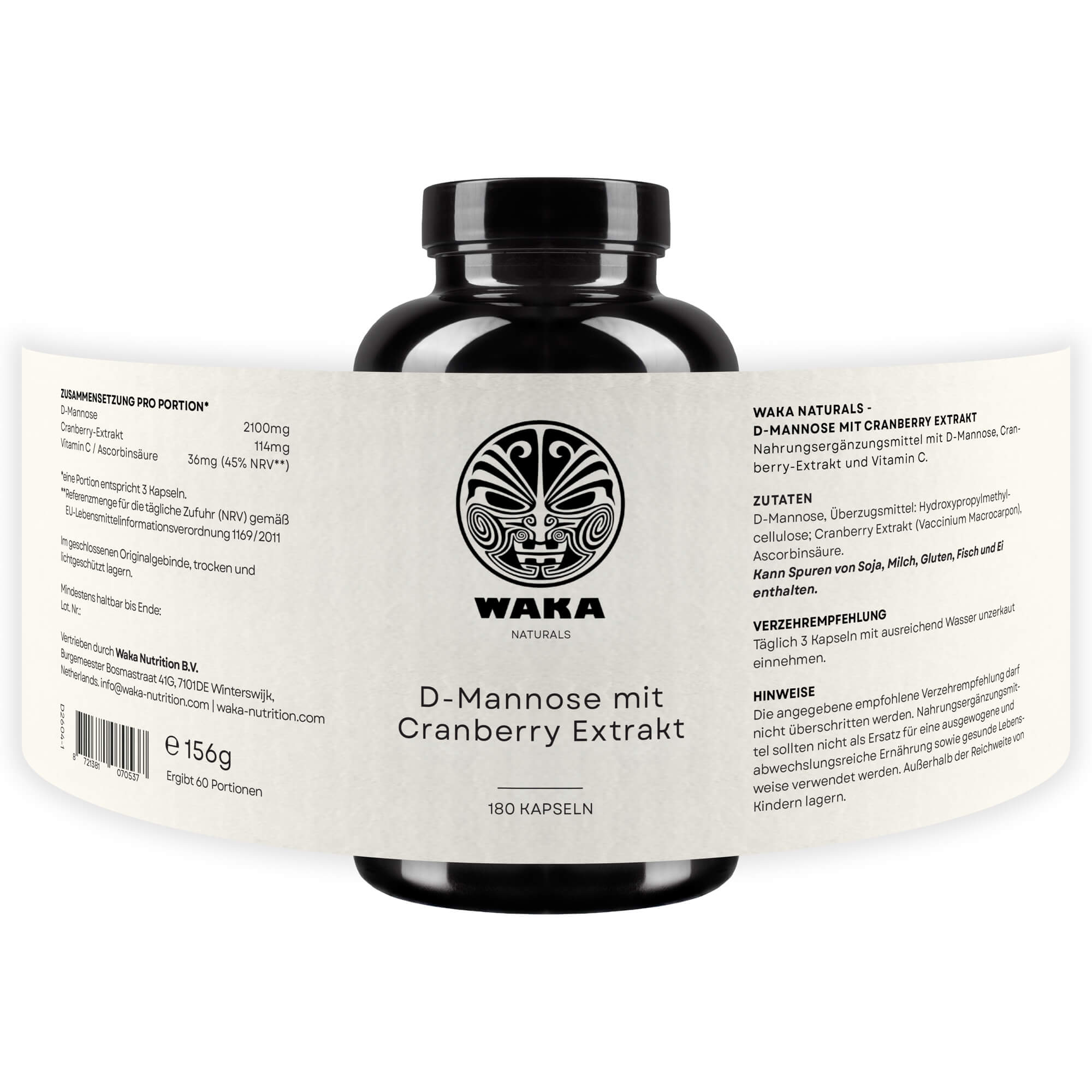 D-Mannose Kapseln mit Cranberry Extrakt & Vitamin C – waka-nutrition.com