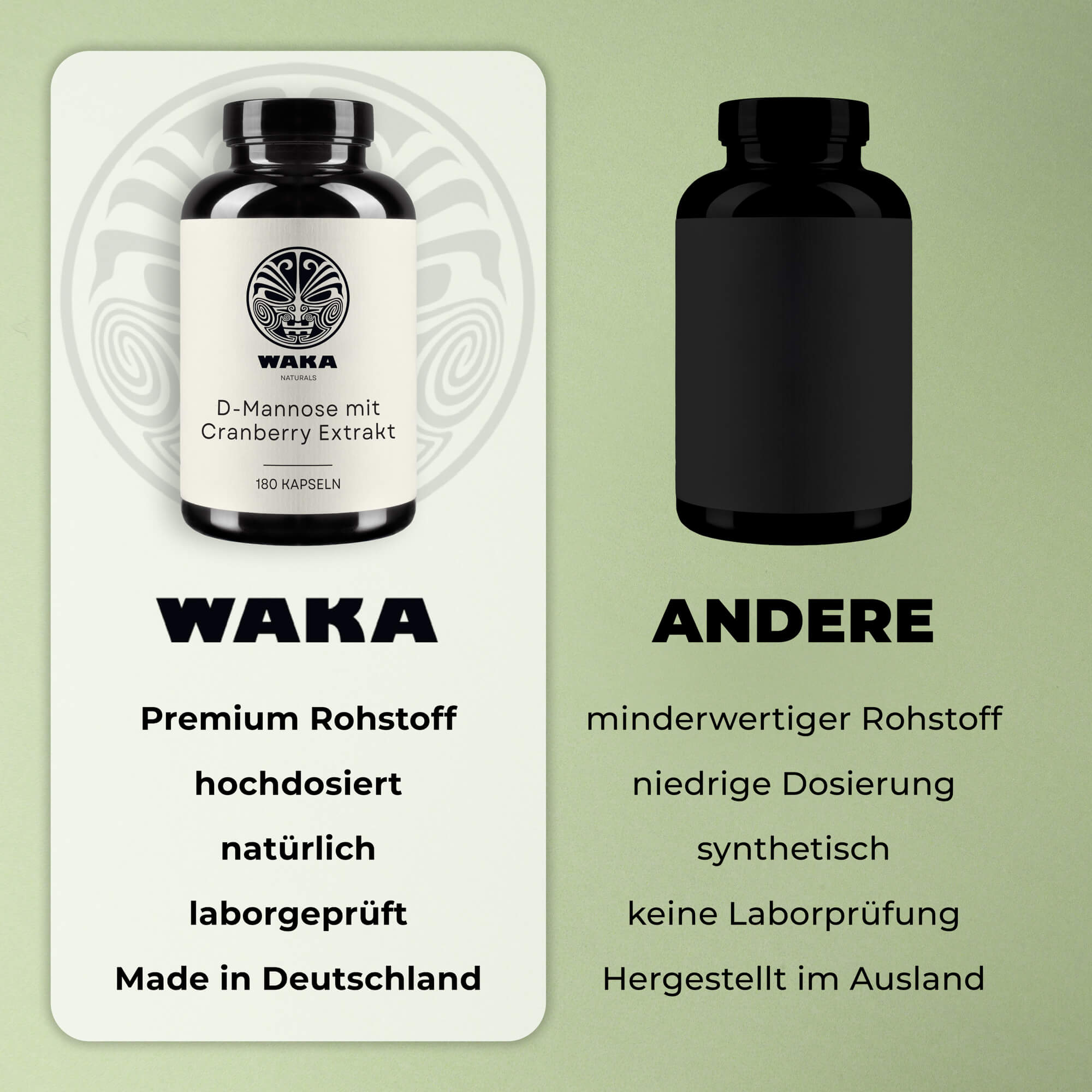 D-Mannose Kapseln mit Cranberry Extrakt & Vitamin C – waka-nutrition.com