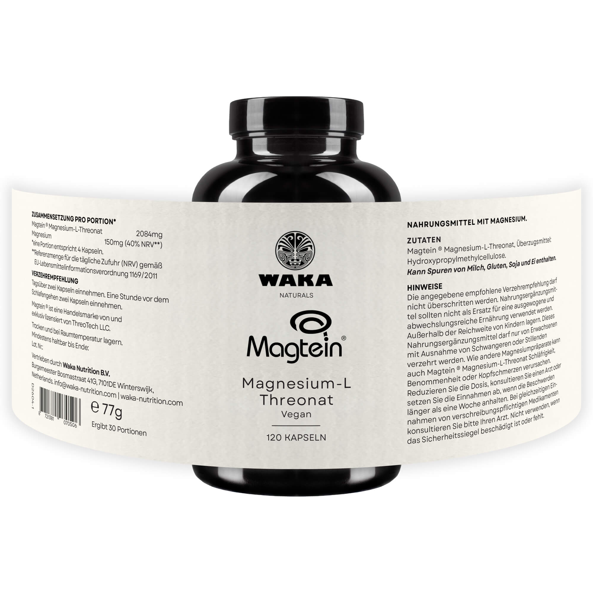 Magnesium L-Threonat Kapseln – Hoch bioverfügbare Magnesiumform – waka-nutrition.com