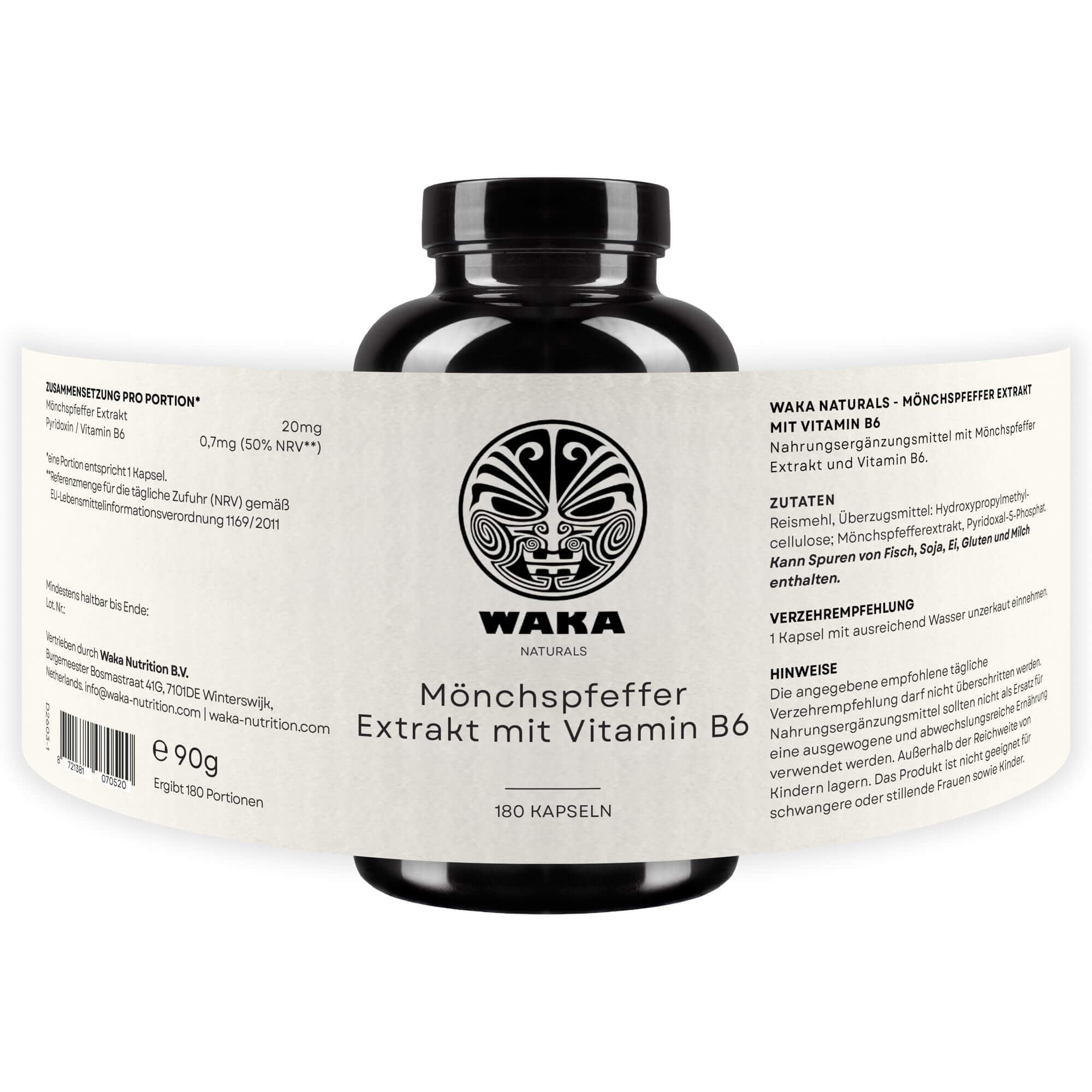 Mönchspfeffer Kapseln – 20 mg Extrakt mit Vitamin B6 | hochdosiert – waka - nutrition.com