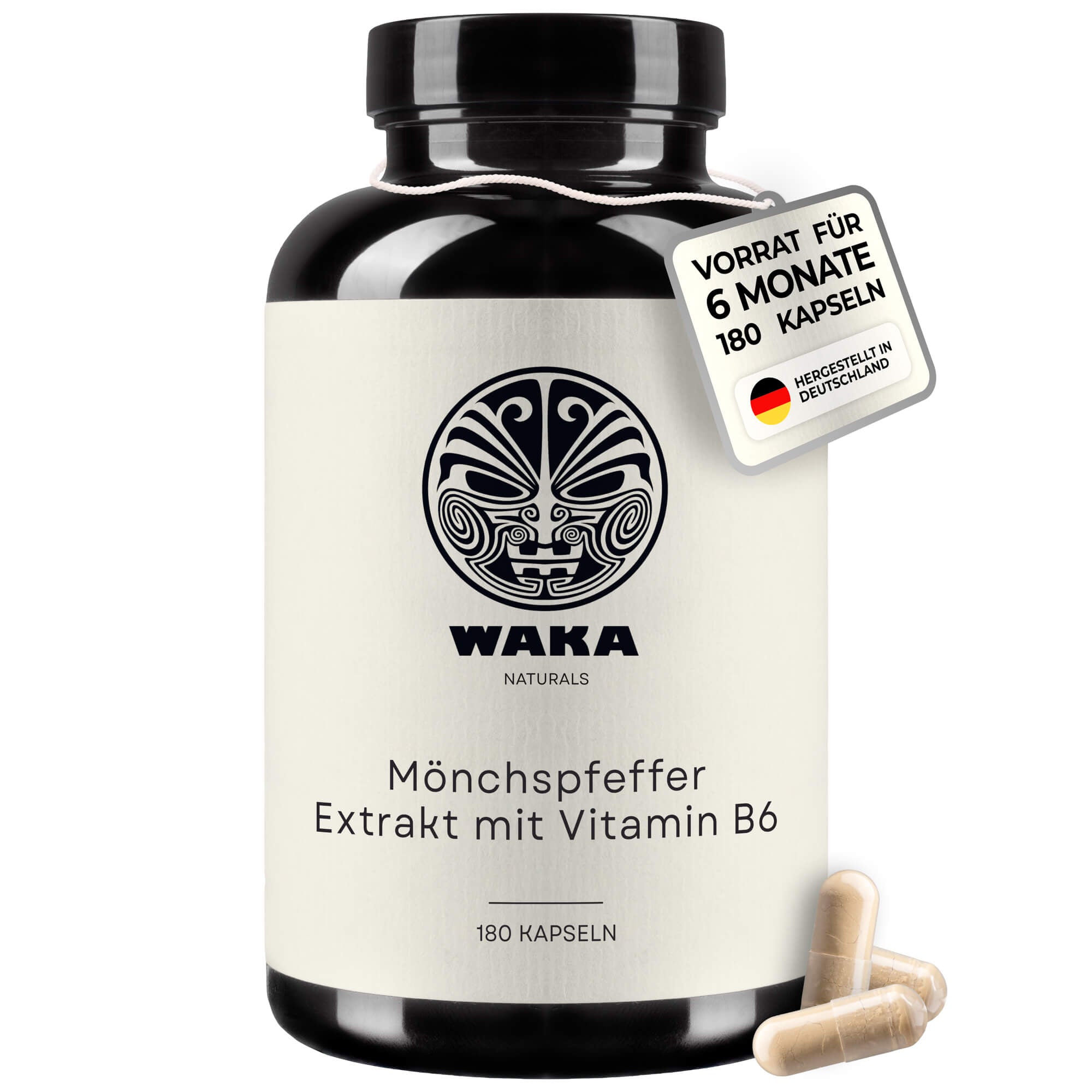 Mönchspfeffer Kapseln – 20 mg Extrakt mit Vitamin B6 | hochdosiert – waka-nutrition.com