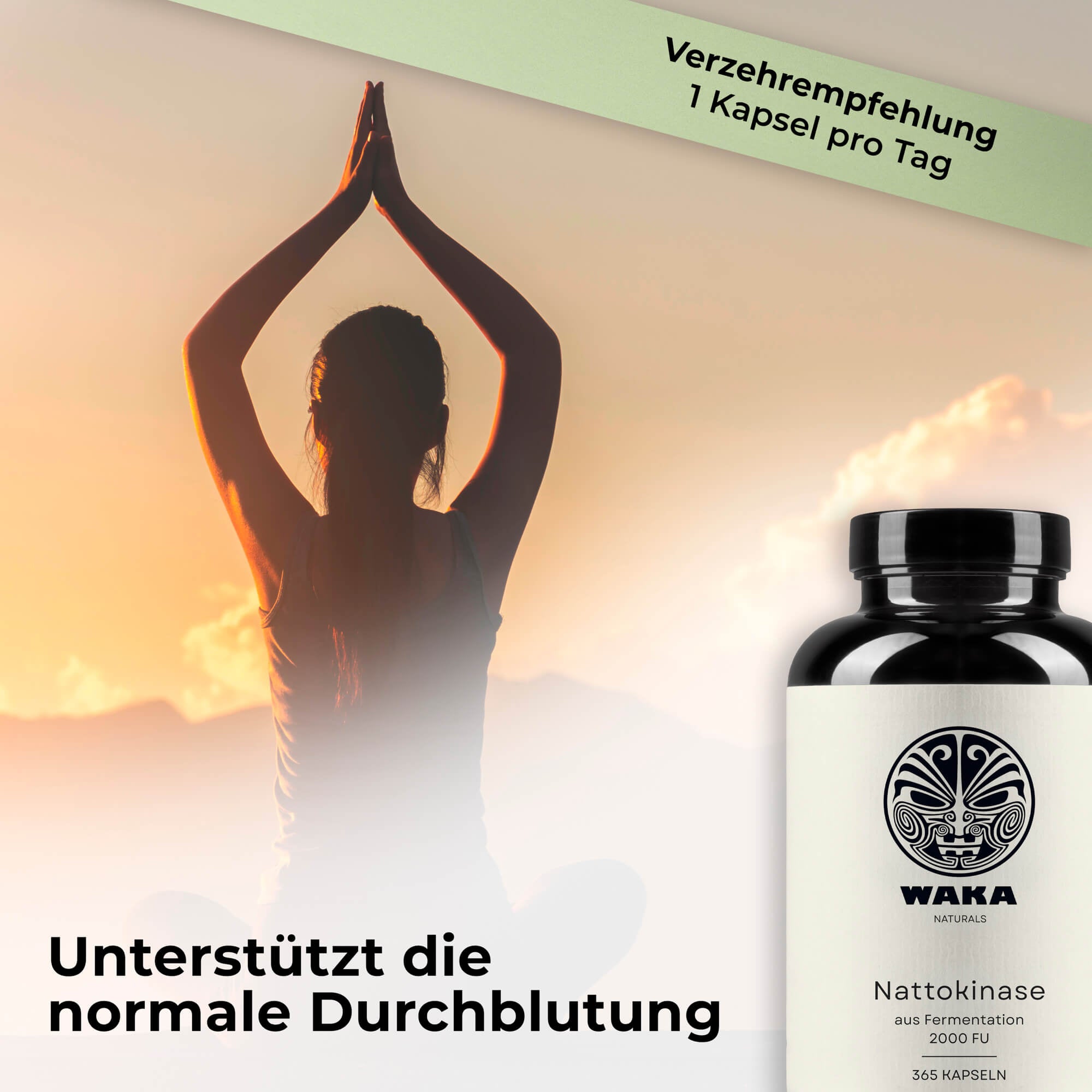 Nattokinase 2.000 FU – 365 vegane Kapseln – waka - nutrition.com