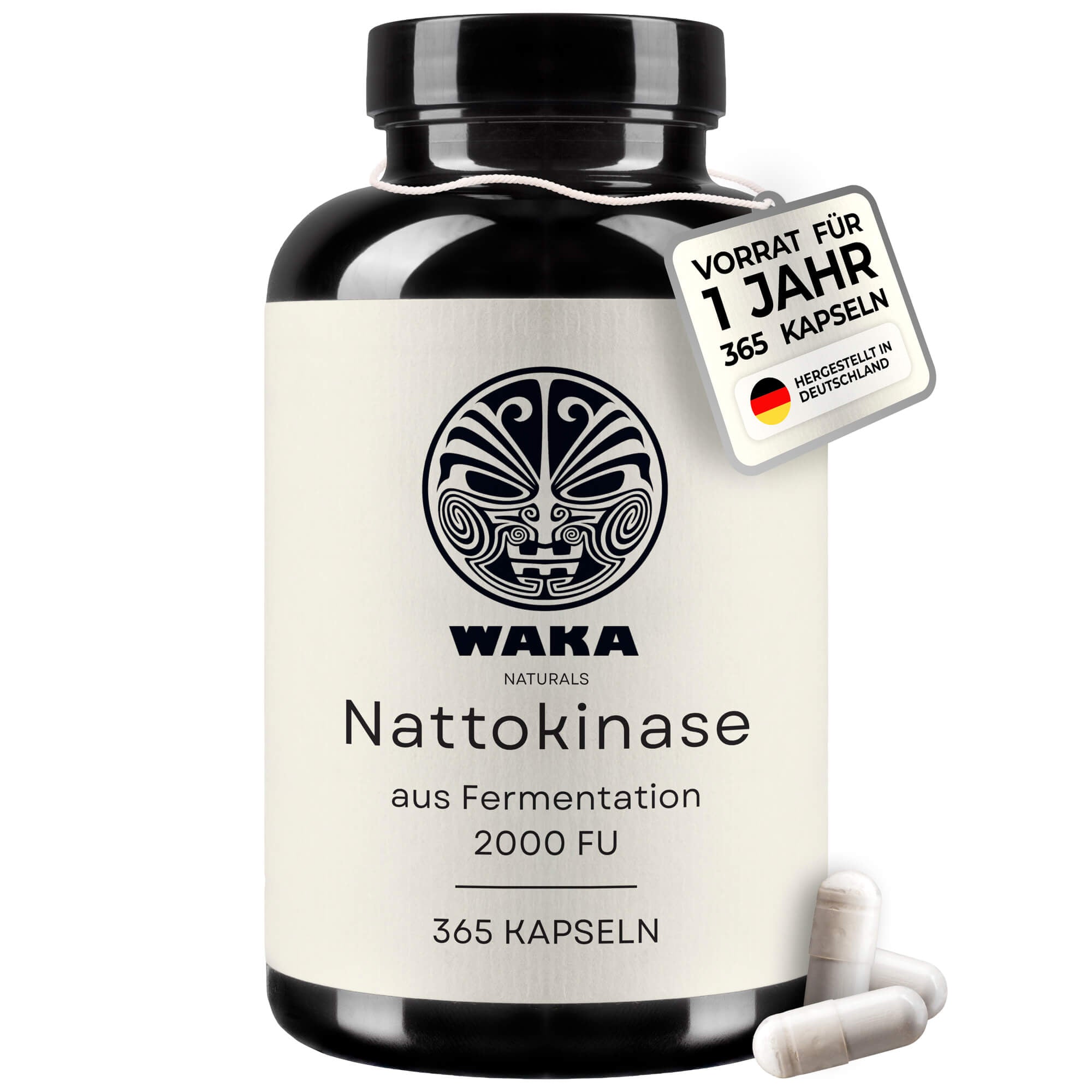 Nattokinase 2.000 FU – 365 vegane Kapseln – waka - nutrition.com