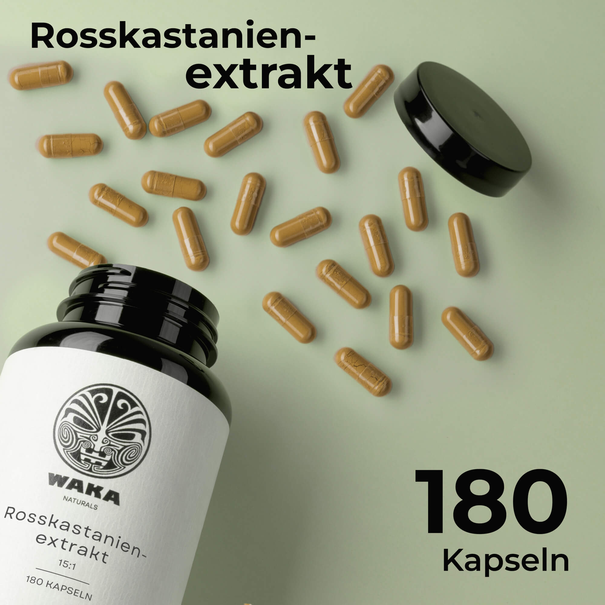 Rosskastanienextrakt hochkonzentriert 15:1 – 800 mg Kapseln mit natürlichem Aescin – waka - nutrition.com