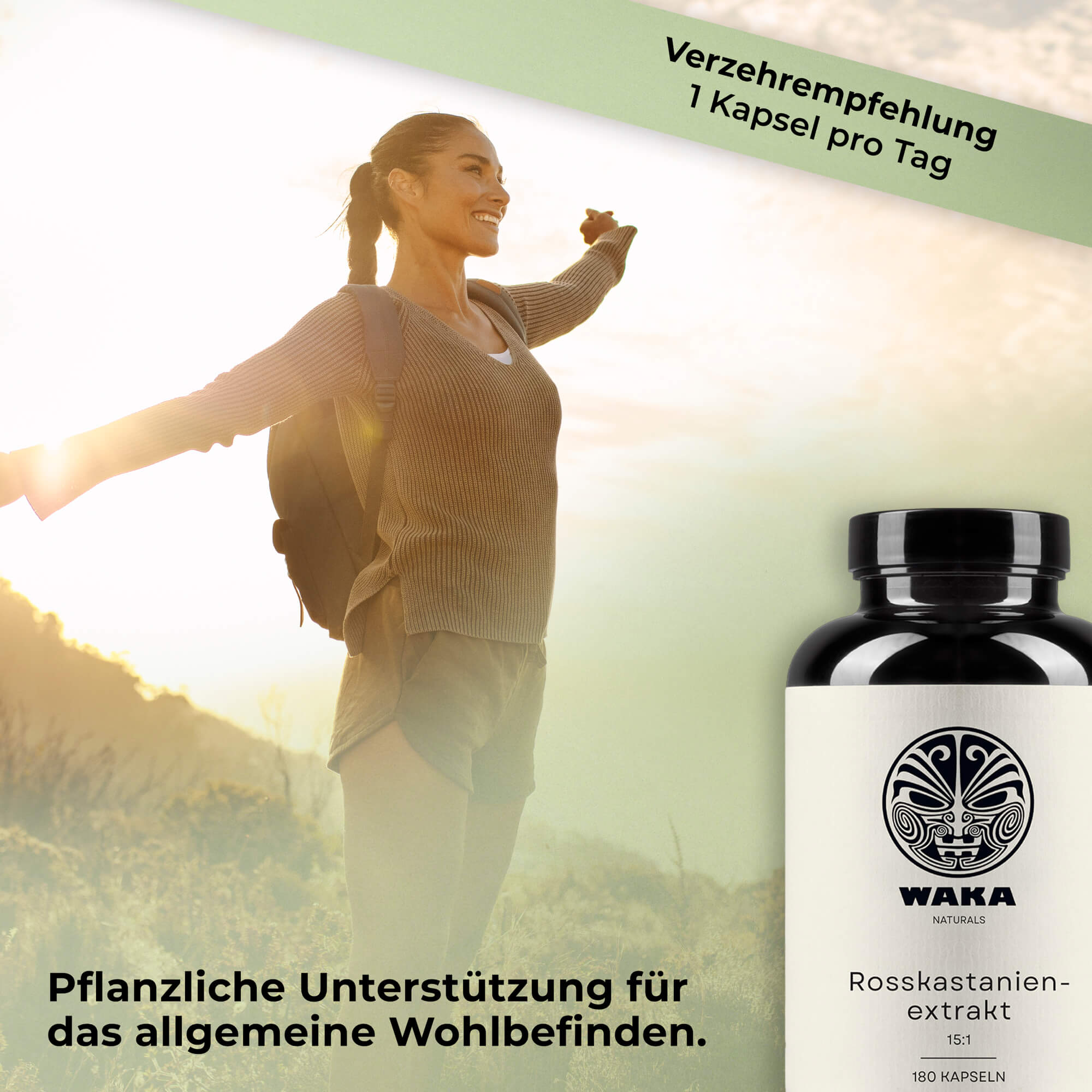 Rosskastanienextrakt hochkonzentriert 15:1 – 800 mg Kapseln mit natürlichem Aescin – waka - nutrition.com