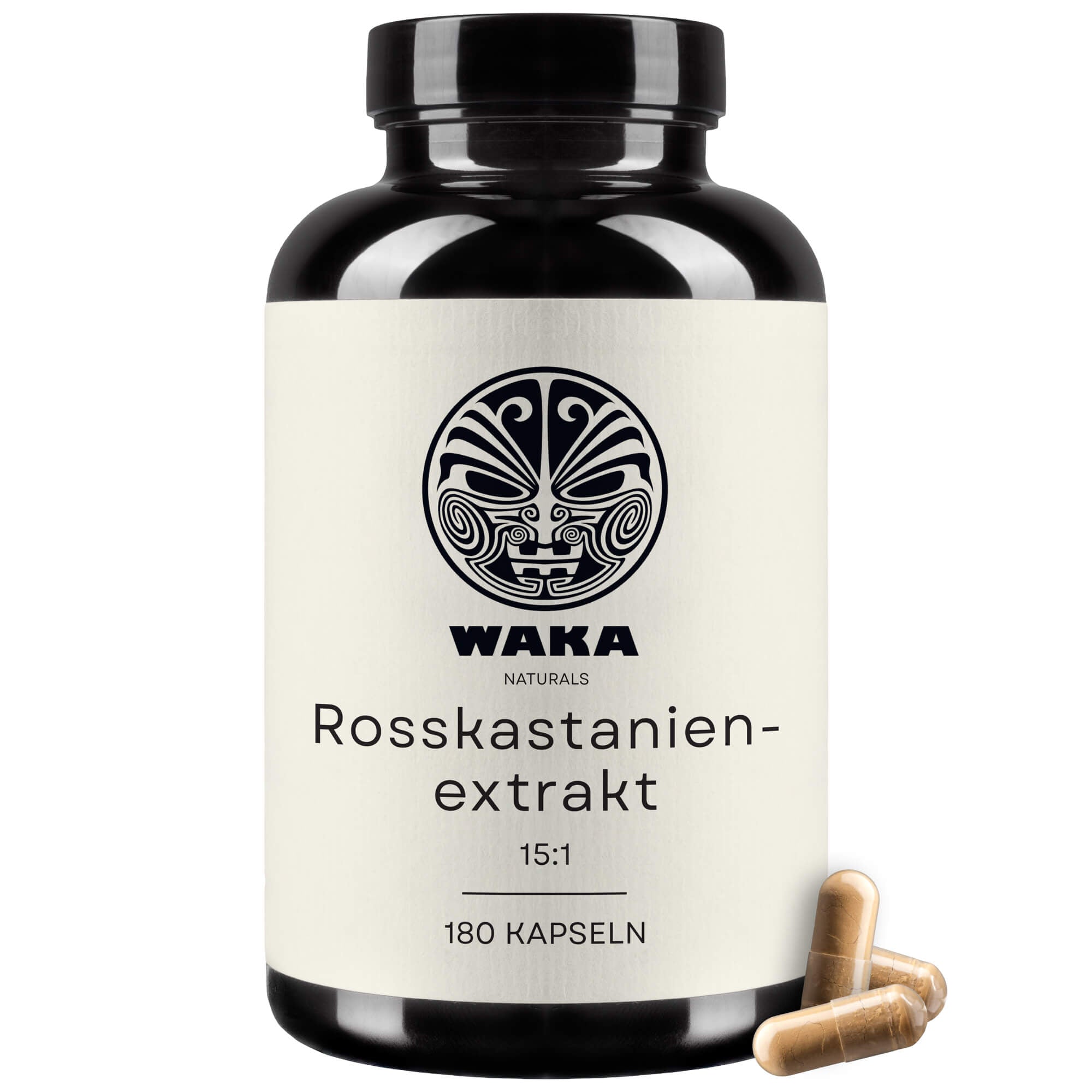 Rosskastanienextrakt hochkonzentriert 15:1 – 800 mg Kapseln mit natürlichem Aescin – waka - nutrition.com
