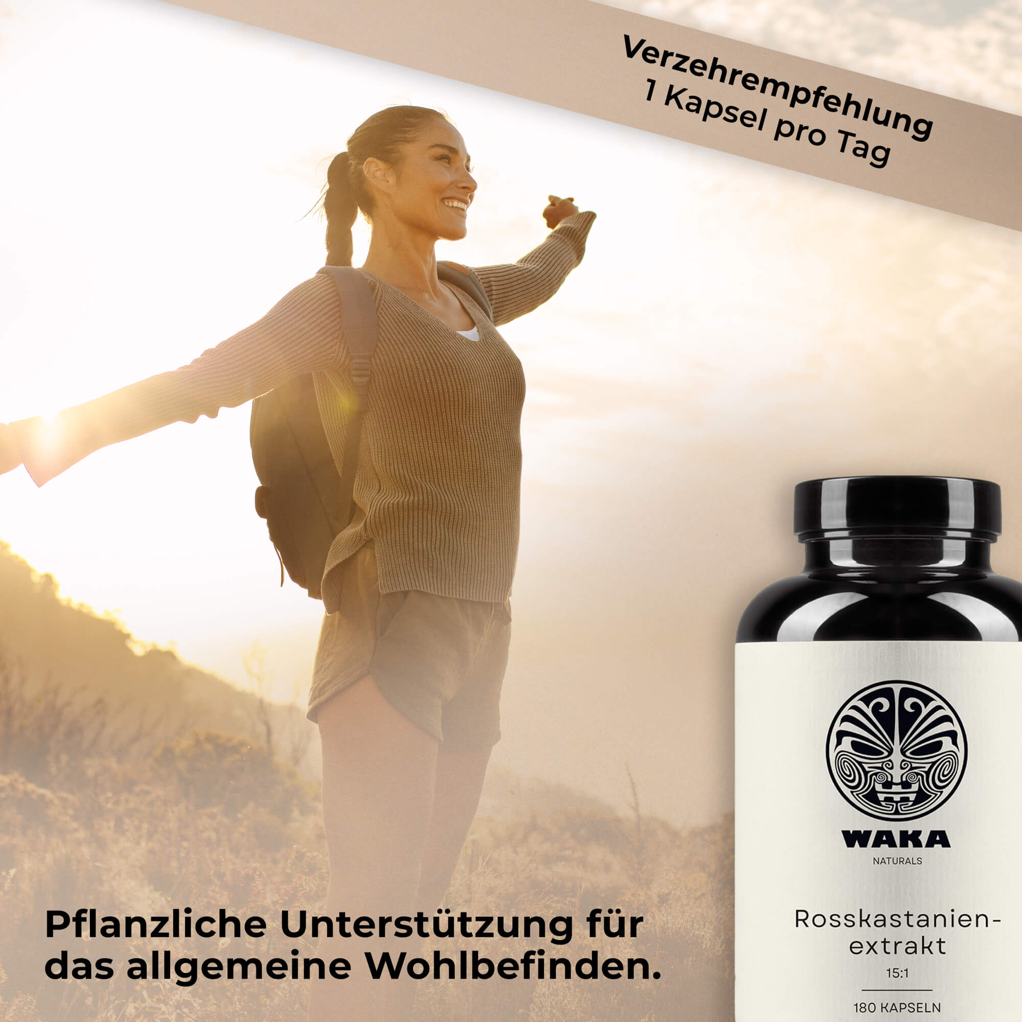 Rosskastanienextrakt hochkonzentriert 15:1 – 800 mg Kapseln mit natürlichem Aescin – waka - nutrition.com