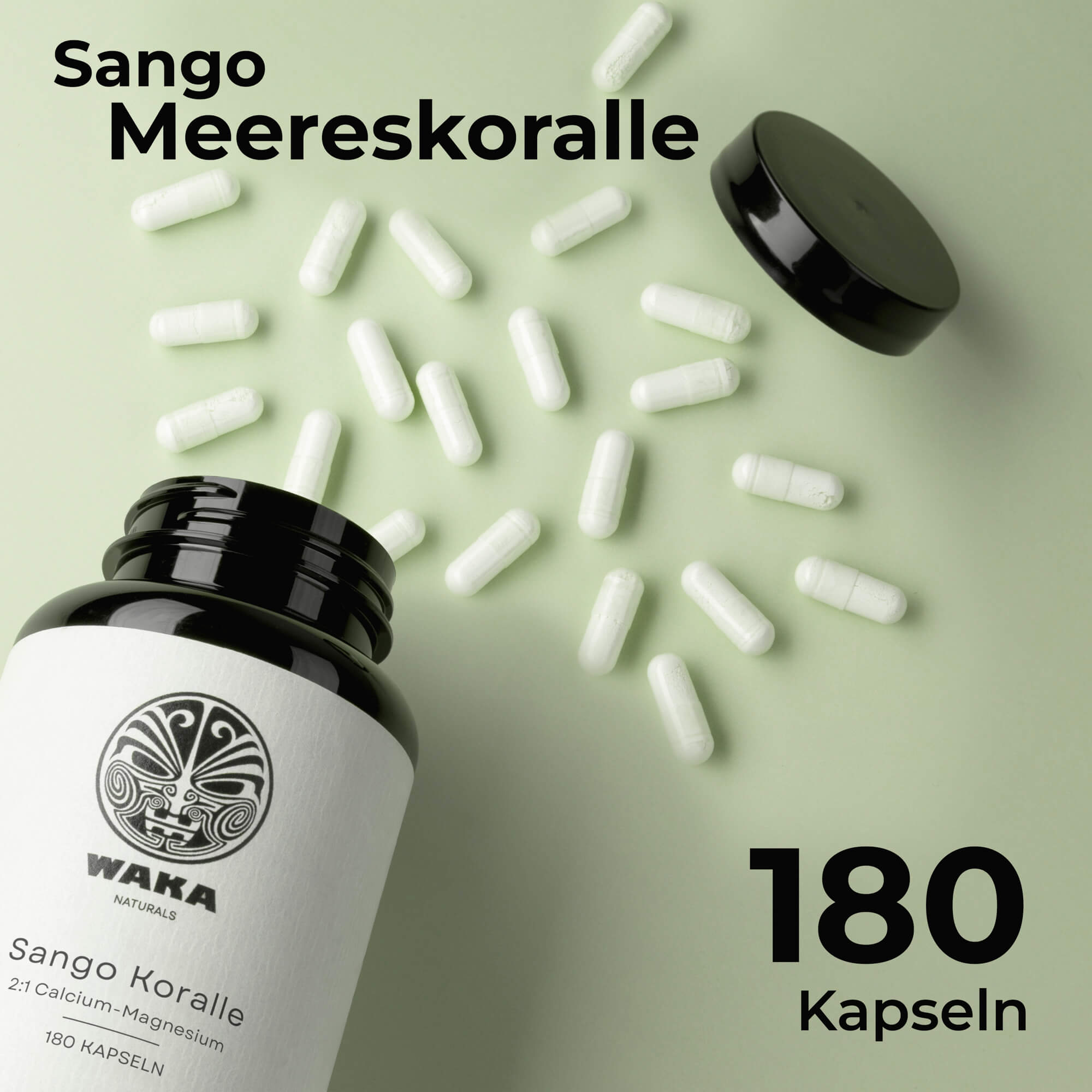 Sango Koralle 2:1 – Calcium - Magnesium Kapseln aus natürlicher Meereskoralle – waka - nutrition.com