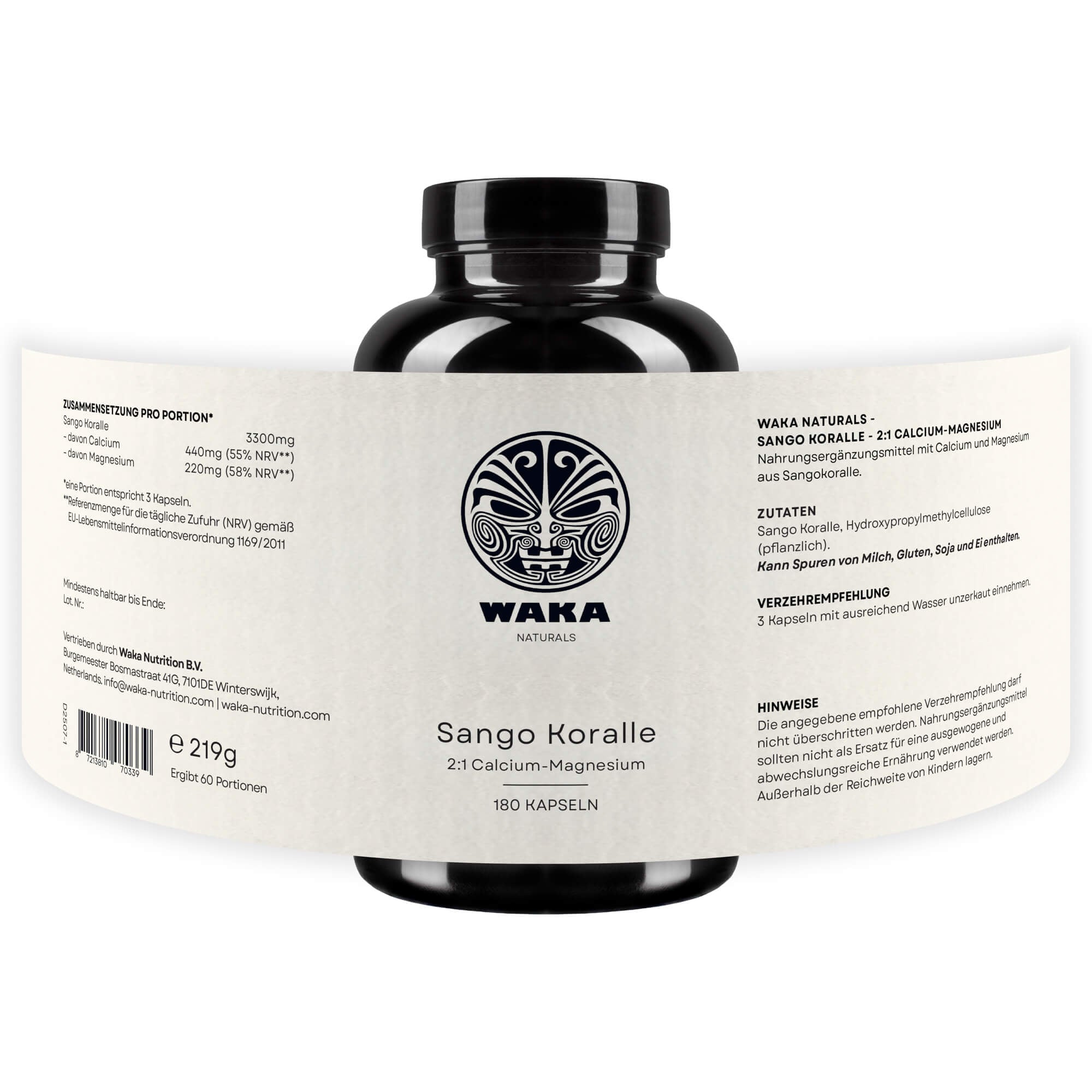 Sango Koralle 2:1 – Calcium - Magnesium Kapseln aus natürlicher Meereskoralle – waka - nutrition.com