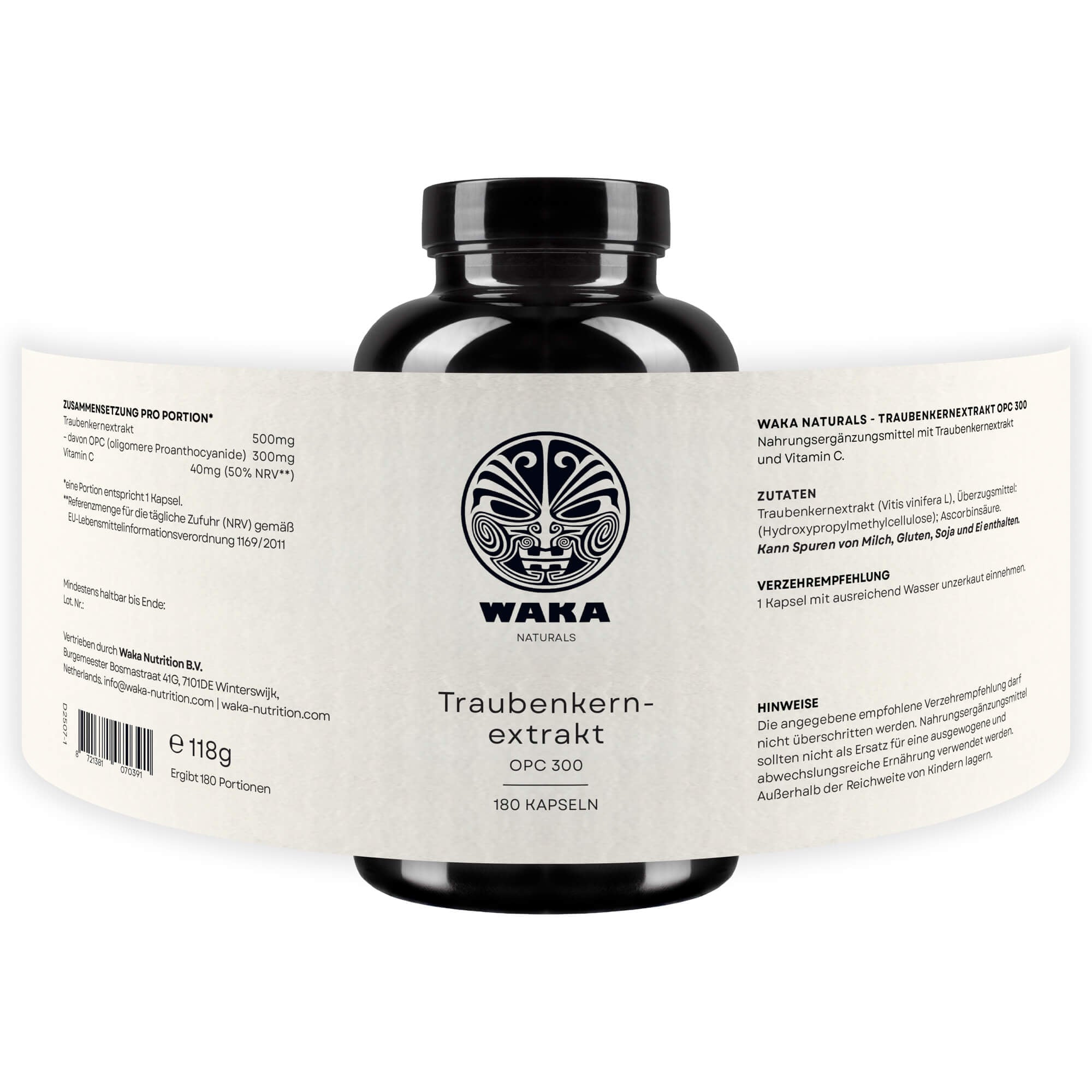 Traubenkernextrakt OPC 300 – Hochdosierte OPC Kapseln – waka - nutrition.com