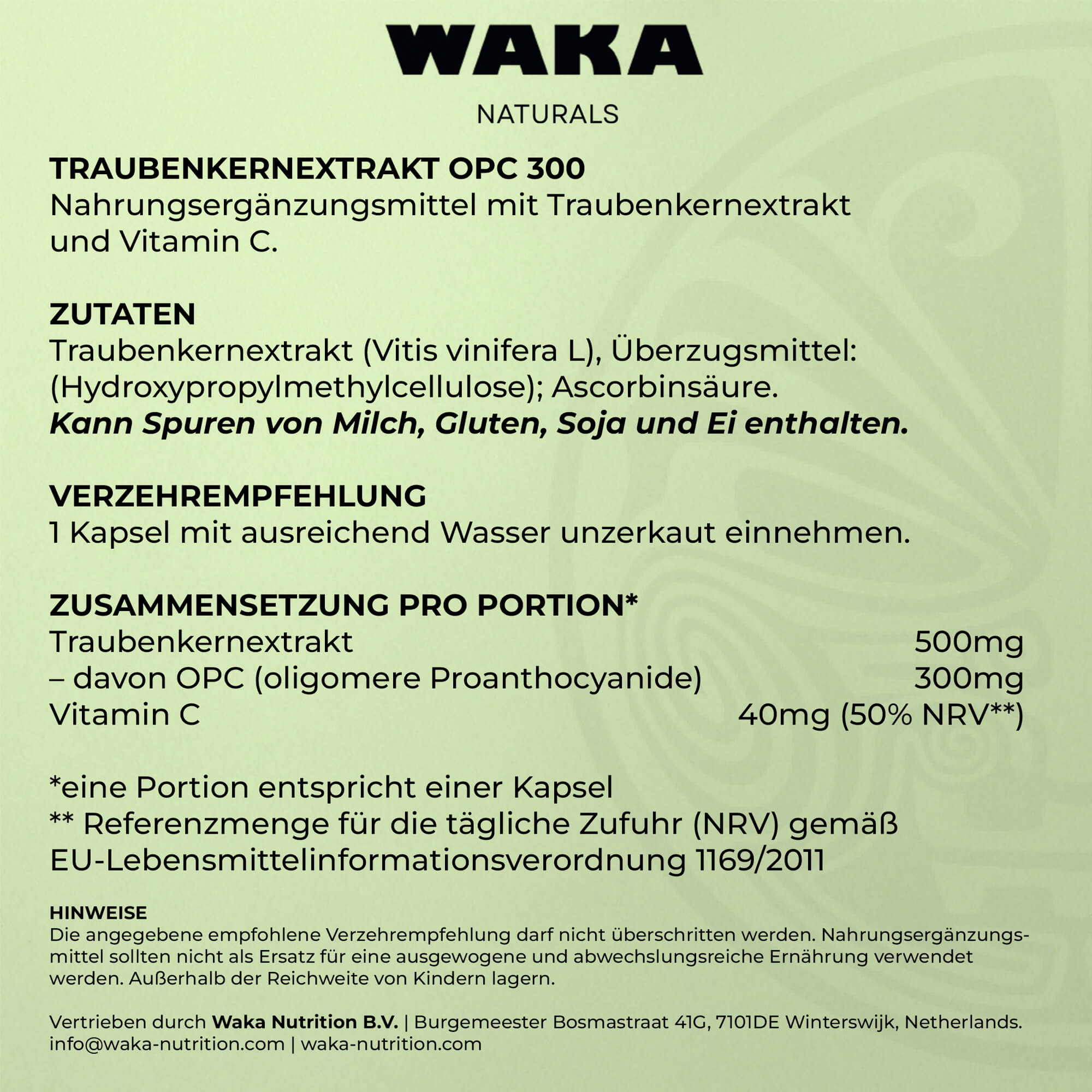 Traubenkernextrakt OPC 300 – Hochdosierte OPC Kapseln – waka - nutrition.com